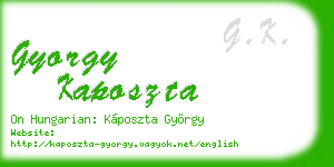gyorgy kaposzta business card