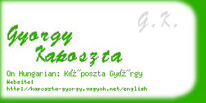 gyorgy kaposzta business card